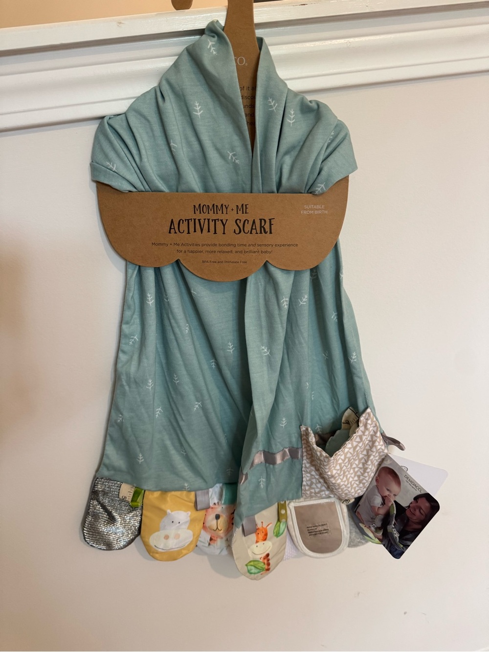 NWT Mommy & Me Activity Scarf with Sensory Pockets and Textures